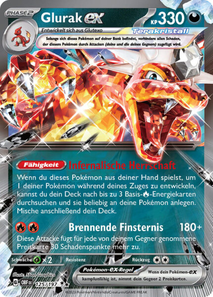 Terakristall-Glurak-ex-125-197-Obsidianflammen-Pokémon-Karte-TCG-Sammelkartenspiel