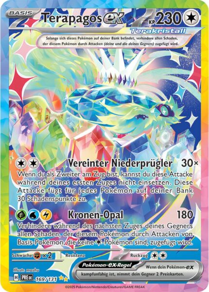 Terapagos-ex-169-131-Prismatische-Entwicklungen-Secret-Special-Illustration-Rare-Pokémon-Karte-Deutsch-Karmesin-Purpur-TCG-Sammelkartenspiel