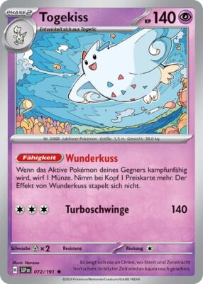 Togekiss-072-191-SSP-DE-Karmesin-Purpur-Stürmische-Funken-Pokémon-Karte-Deutsch-TCG