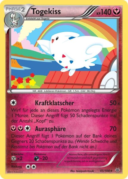 Togekiss-45-108-XY-Drachenleuchten-Pokémon-Karte-Deutsch-TCG-Sammelkartenspiel