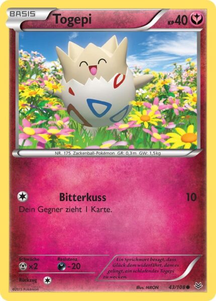 Togepi-43-108-XY-Drachenleuchten-Pokémon-Karte-Deutsch-TCG-Sammelkartenspiel