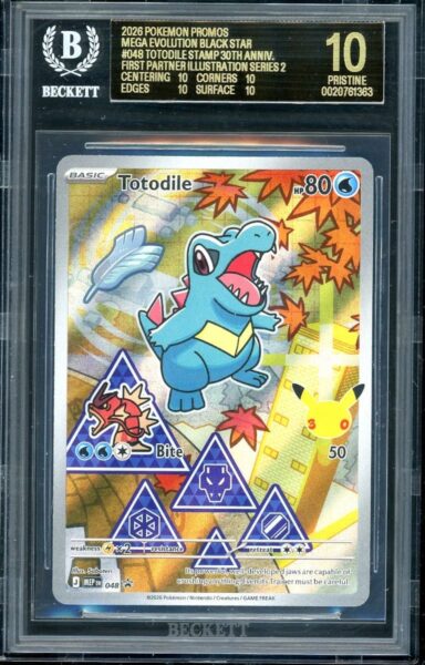 Totodile-MEP-048-Partner-Promo-Pokémon-Karte-BGS-10-Black-Label-Englisch