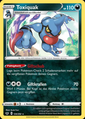 Toxiquak-124-Schwert-Schild-Pokémon-Karte