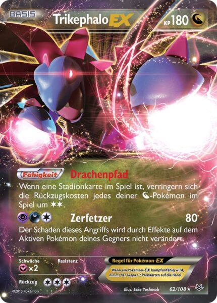Trikephalo-EX-62-108-XY-Drachenleuchten-Pokémon-Karte-Deutsch-TCG-Sammelkartenspiel