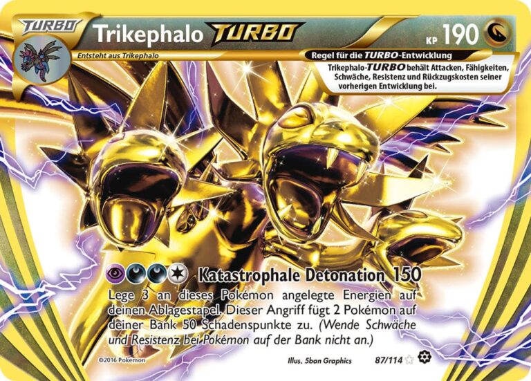 Trikephalo-TURBO-87-114-XY-Dampfkessel-Pokémon-Karte-Deutsch