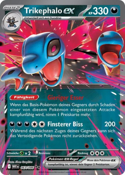 Trikephalo-ex-067-086-WHT-DE-Weiße-Flammen-Pokémon-Karte-Karmesin-Purpur-Deutsch