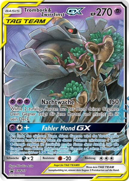 Trombork-Zwirrfinst-GX-SM-217-TAG-TEAM-Pokemon-Promo-Karte-Alternate-Art-TCG-Sammelkartenspiel