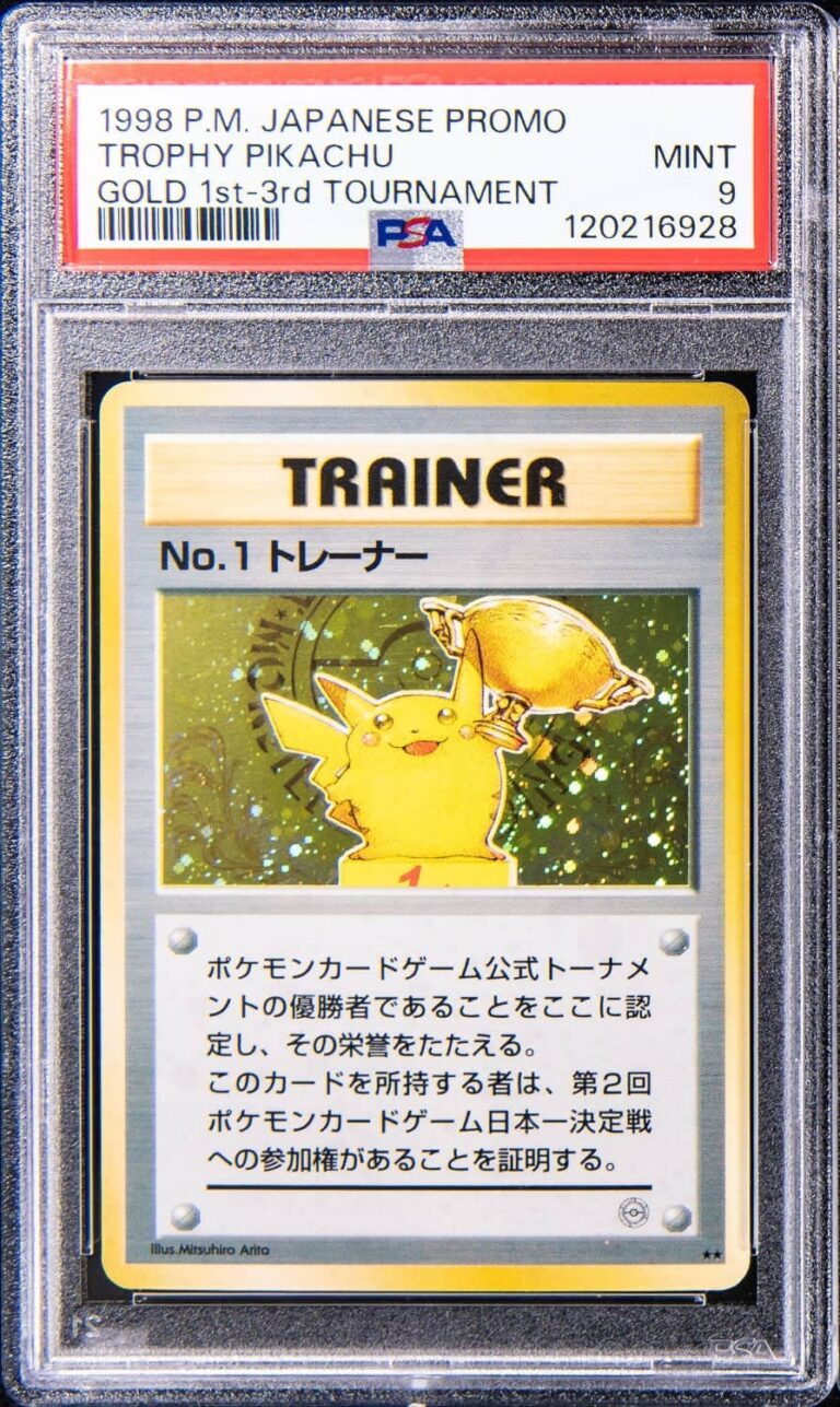Trophy-Pikachu-No.1-Gold-1st-3rd-Tournament-1998-Japanese-Promo-Pokémon-Karte-PSA-9-TCG