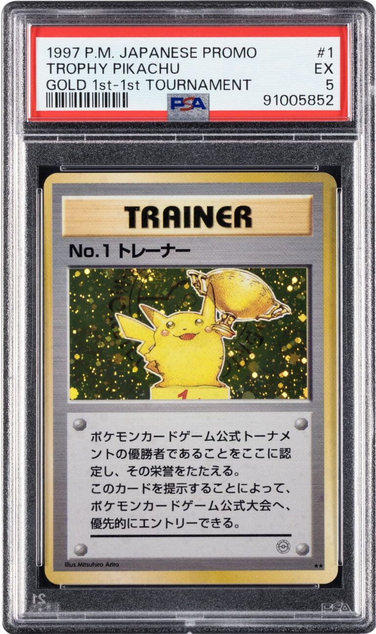 Trophy-Pikachu-No.1-Gold-1st-Tournament-1997-Promo-Pokémon-Karte-Japan-PSA-5-TCG