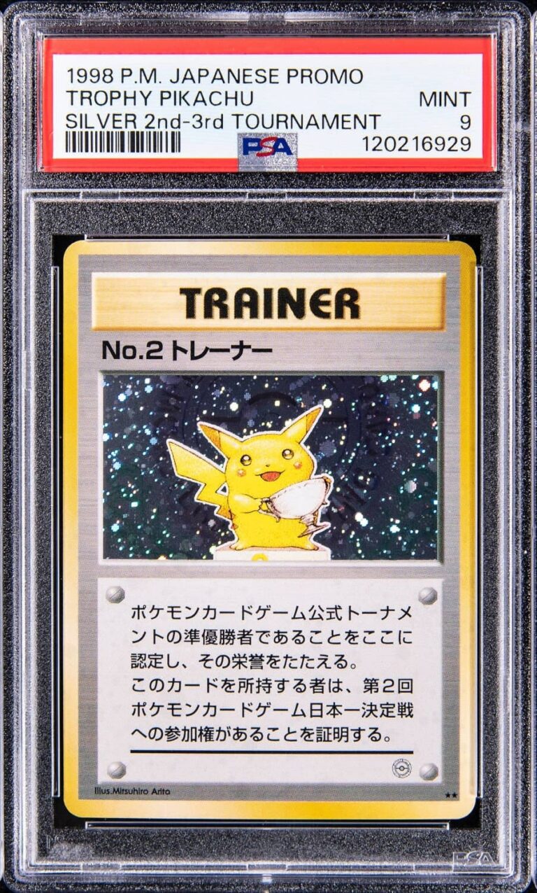 Trophy-Pikachu-No.2-Silver-2nd-3rd-Tournament-1998-Japanese-Promo-Pokémon-Karte-PSA-9-TCG