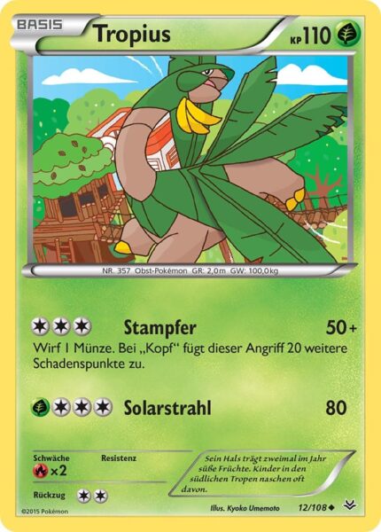 Tropius-12-108-XY-Drachenleuchten-Pokémon-Karte-Deutsch-TCG-Sammelkartenspiel