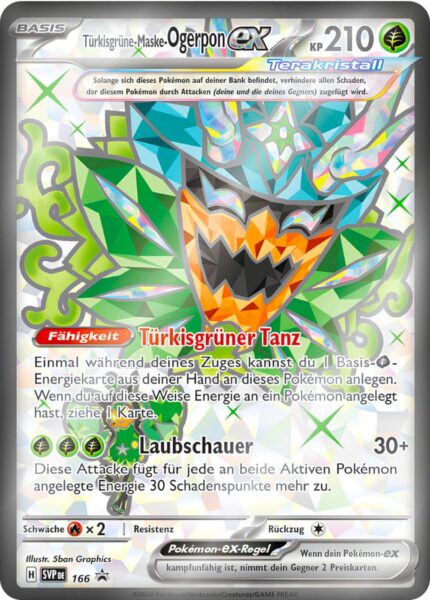 Türkisgrüne-Maske-Ogerpon-ex-SVP-DE-166-Black-Star-Promo-Pokémon-Karte-Deutsch