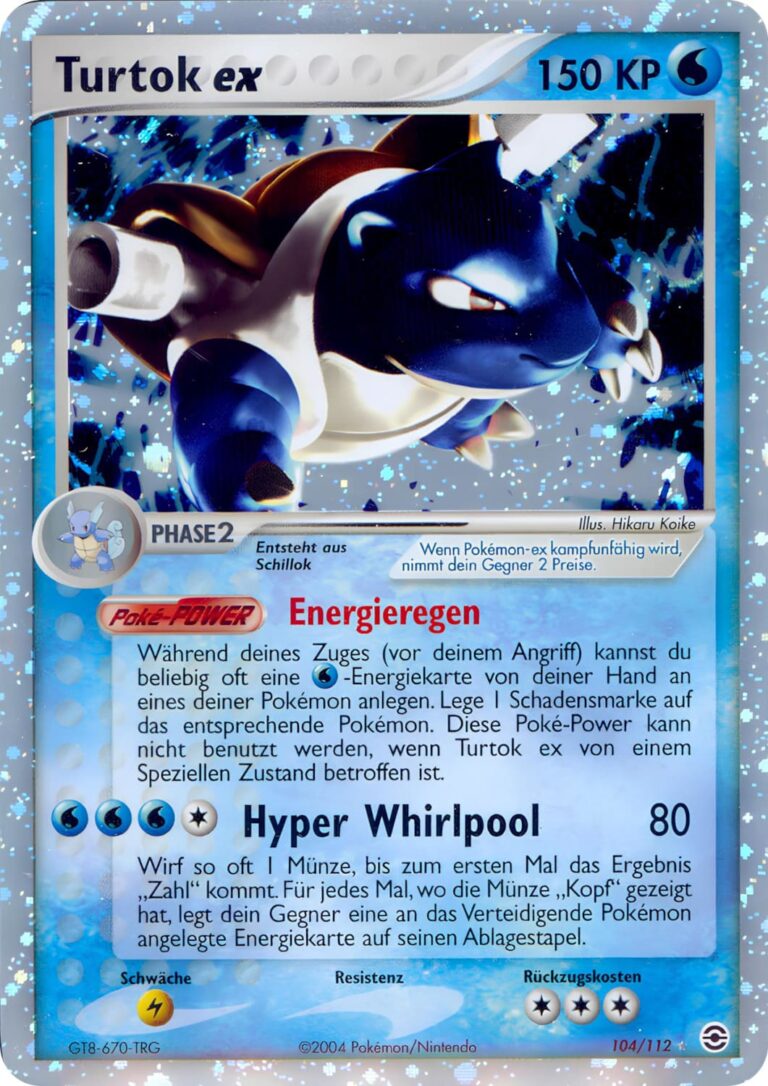 Turtok-ex-104-112-EX-Feuerrot-Blattgrün-Holo-Pokemon-Karte-Deutsch-2004