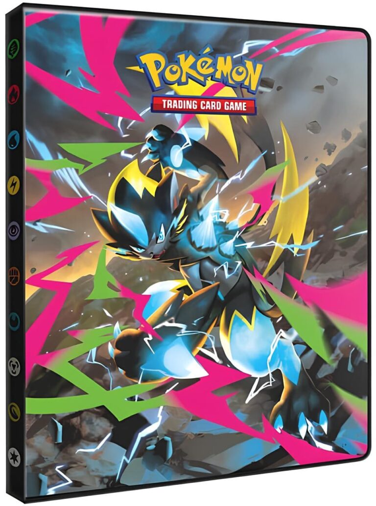 Ultra-PRO-Pokémon-4-Pocket-Portfolio-Sammelalbum-Binder-Dunkelnacht-Pitch-Black-Mega-Zeraora-Stalobor