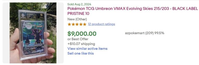 Umbreon-215-203-Evolving-Skies-Pokémon-Karte-BGS-Prisine-10-Black-Label-Top-Verkäufe-Preise-eBay