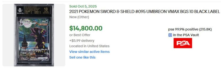 Umbreon-Nachtara-VMAX-215-Drachenwandel-Evolving-Skies-Pokémon-Karte-BGS-10-Black-Label-Wert-Preis