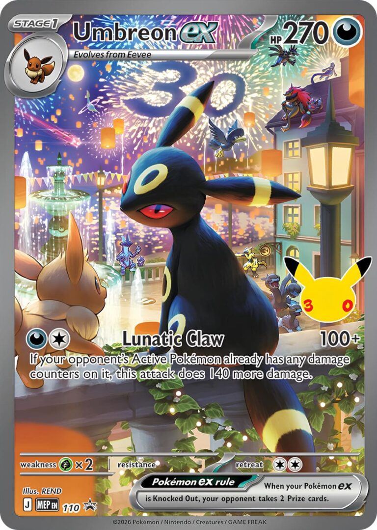 Umbreon-Nachtara-ex-MEP-DE-110-Mega-Promo-Pokémon-Karte-30th-Celebration-30-jahre-Englisch