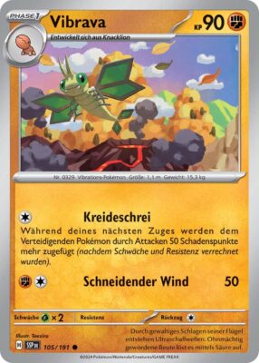 Vibrava-105-191-SSP-DE-Karmesin-Purpur-Stürmische-Funken-Pokémon-Karte-Deutsch-TCG