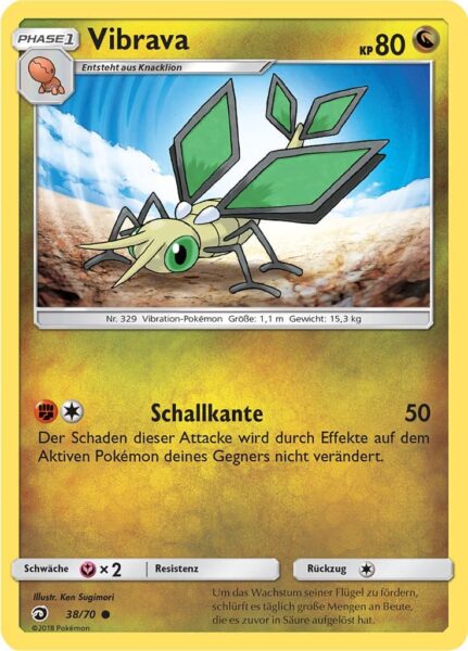 Vibrava-38-70-Majestät-der-Drachen-Pokémon-Karte-Deutsch-TCG-Sammelkartenspiel