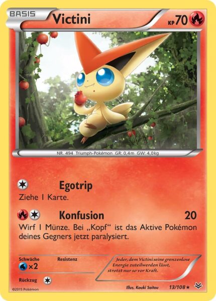 Victini-13-108-XY-Drachenleuchten-Pokémon-Karte-Deutsch-TCG-Sammelkartenspiel