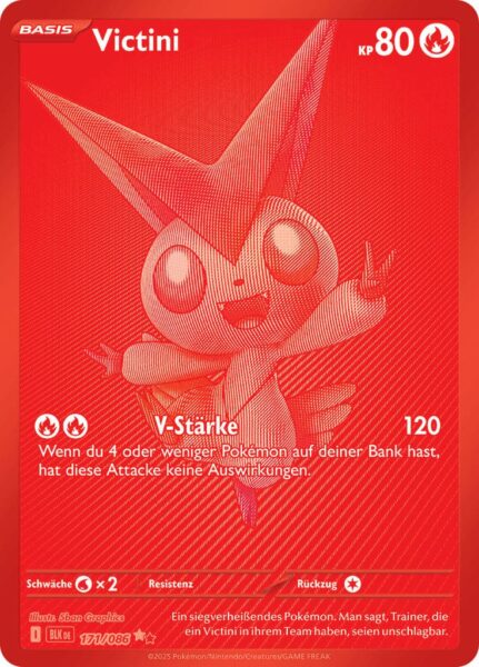 Victini-171-086-BLK-DE-Schwarze-Blitze-Black-White-Rare-Full-Art-Rot-Pokémon-Karte-Deutsch