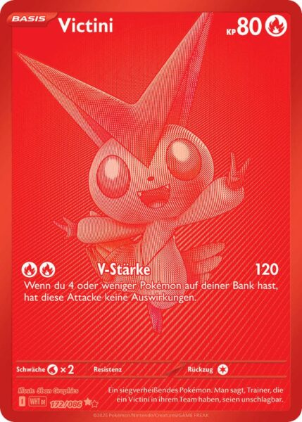 Victini-172-086-WHT-DE-Weiße-Flammen-Black-White-Rare-Full-Art-Pokémon-Karte-Rot-Karmesin-Purpur-Deutsch