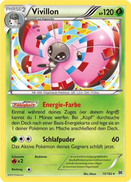 Vivillon-15-162-XY-TURBOstart-Pokémon-Karte-Deutsch