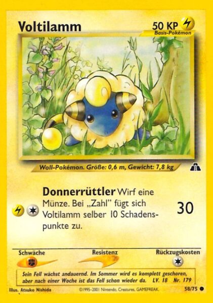 Voltilamm_58-75_Neo-Entdeckung-Discovery_Pokémon-Karte_Deutsch