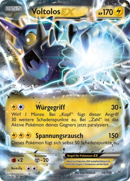 Voltolos-EX-26-108-XY-Drachenleuchten-Pokémon-Karte-Deutsch-TCG-Sammelkartenspiel