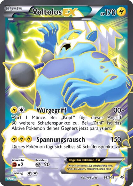 Voltolos-EX-98-108-XY-Drachenleuchten-Pokémon-Karte-Deutsch-TCG-Sammelkartenspiel