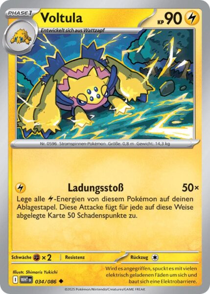 Voltula-034-086-WHT-DE-Weiße-Flammen-Pokémon-Karte-Karmesin-Purpur-Deutsch
