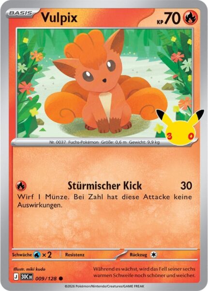 Vulpix-009-128-30C-30-Jahre-Jubiläum-30th-Celebration-Pokémon-Karte-Deutsch
