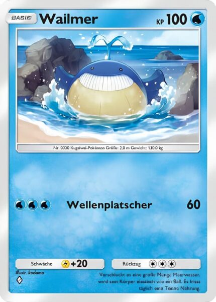 Wailmer-088-155-B4-Herrscher-der-Lüfte-Pokémon-TCG-Sammelkartenspiel-Pocket-Karte-neu
