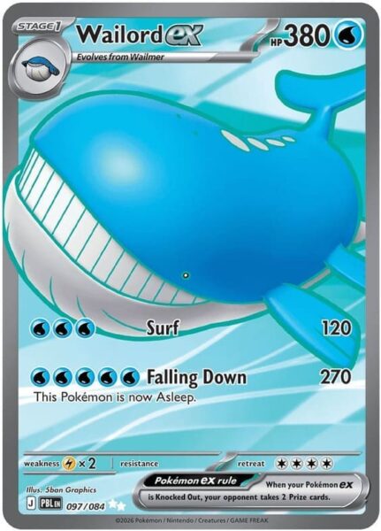 Wailord-ex-097-084-Pitch-Black-Dunkelnacht-Full-Art-Pokémon-Karte-Englisch-neu
