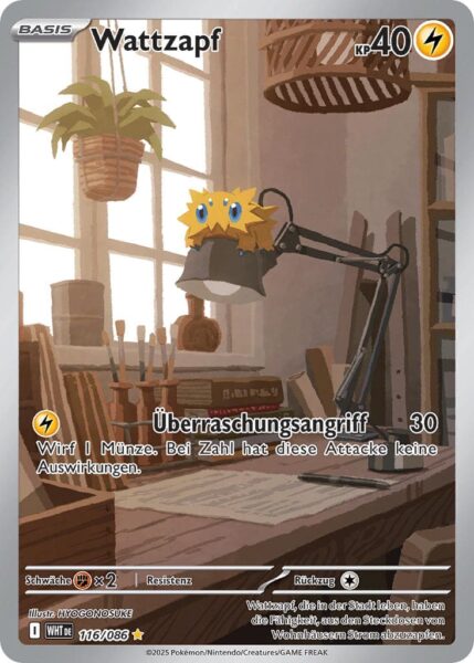 Wattzapf-116-086-WHT-DE-Weiße-Flammen-Pokémon-Karte-Karmesin-Purpur-Deutsch