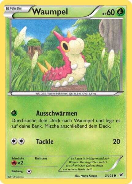 Waumpel-3-108-XY-Drachenleuchten-Pokémon-Karte-Deutsch-TCG-Sammelkartenspiel