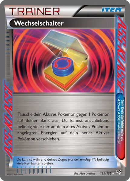 Wechselschalter-129-135-Schwarz-Weiss-Plasma-Sturm-ASS-KLASSE-Pokémon-Karte-TCG