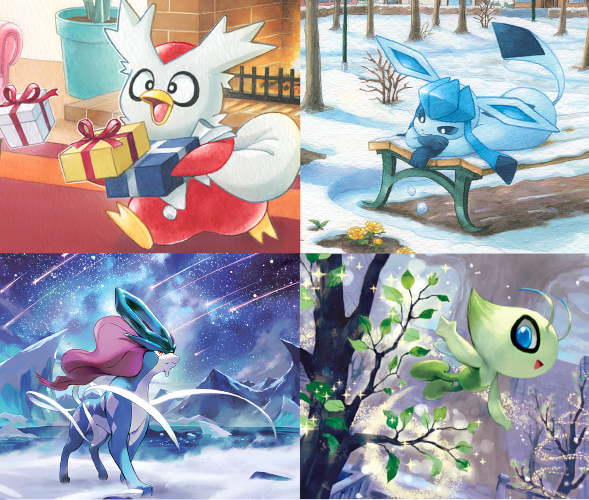Weihnachten-mit-Pokémon-Winter-winterliche-Karten