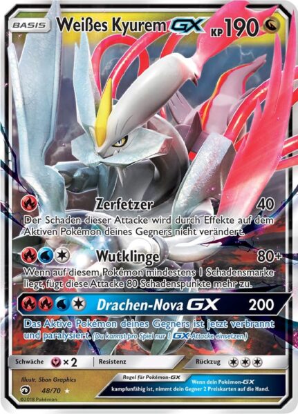 Weißes-Kyurem-48-70-Majestät-der-Drachen-Pokémon-Karte-Deutsch-TCG-Sammelkartenspiel