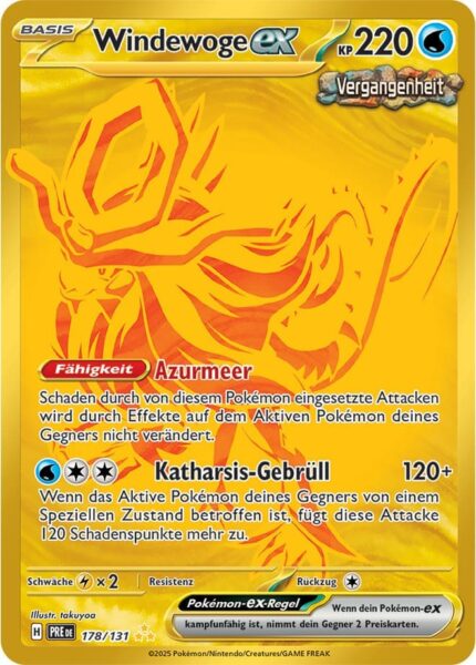 Windewoge-ex-178-131-Prismatische-Entwicklungen-Secret-Hyper-Rare-Gold-Pokémon-Karte-Deutsch-Karmesin-Purpur-TCG-Sammelkartenspiel