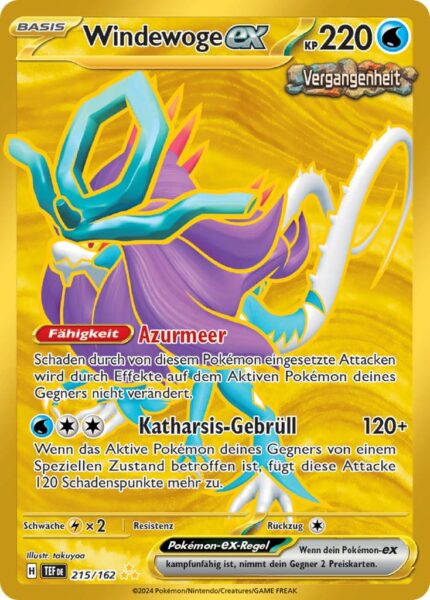 Windewoge-ex-215-162-Karmesin-Purpur-Gewalten-der-Zeit-Hyper-Rare-Goldene-Pokémon-Karte-Deutsch