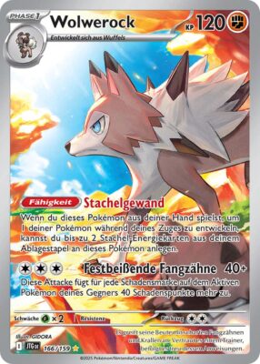 Wolwerock-JTG-DE-166-159-Karmesin-Purpur-Reisegefährten-Illustration-Rare-Pokémon-Karte-Deutsch