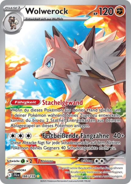 Wolwerock-JTG-DE-166-159-Karmesin-Purpur-Reisegefährten-Illustration-Rare-Pokémon-Karte-Deutsch