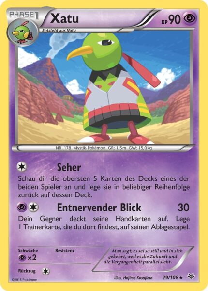 Xatu-29-108-XY-Drachenleuchten-Pokémon-Karte-Deutsch-TCG-Sammelkartenspiel