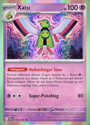 Xatu_026-091_PAF-DE_Paldeas-Schicksale_Paldean-Fates_Pokémon-Karte_Deutsch
