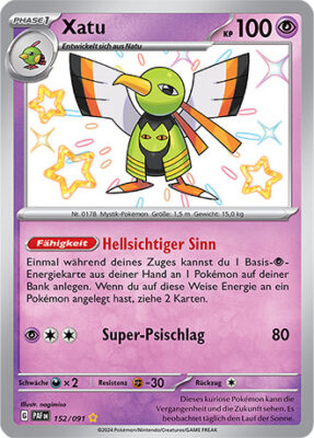 Xatu_152-091_PAF-DE_Shiny_Schillernd_Paldeas-Schicksale_Pokémon-Karte_Deutsch
