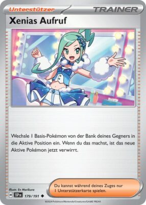 Xenias-Aufruf-179-191-SSP-DE-Karmesin-Purpur-Stürmische-Funken-Pokémon-Karte-Deutsch-TCG