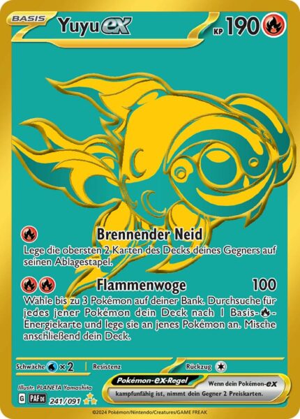 Yuyu-ex-241-091-Karmesin-Purpur-Paldeas-Schicksale-Hyper-Rare-Goldene-Pokémon-Karte-Deutsch