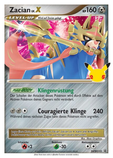 Zacian-LV-X-SWSH-135-Pokémon-Promo-Karte-Celebrations-TCG-Sammelkartenspiel