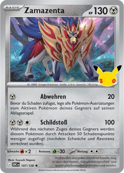 Zamazenta-107-128-30C-30-Jahre-Jubiläum-30th-Celebration-Pokémon-Karte-Deutsch